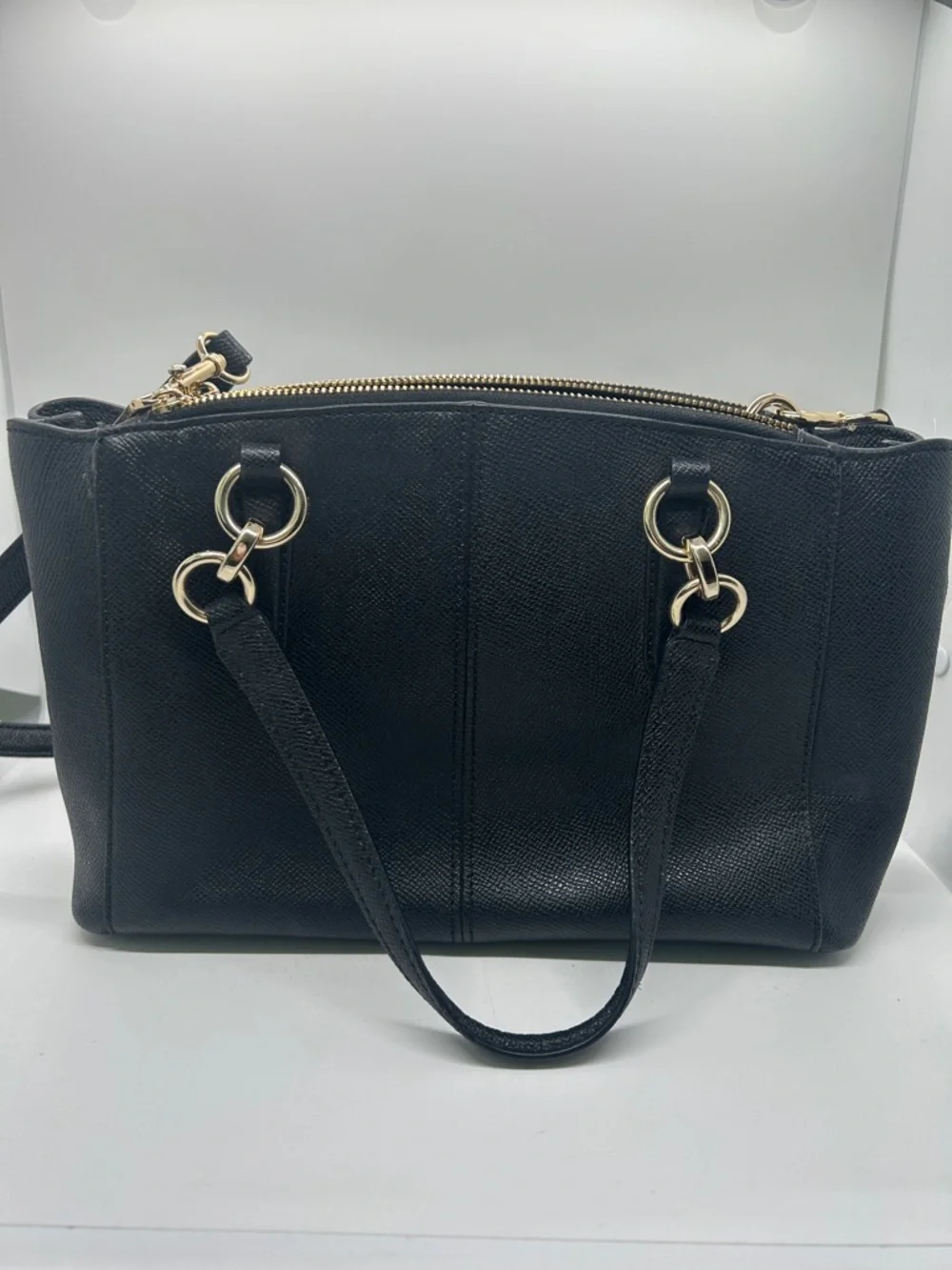 Coach Black Pebbled Leather Christie Satchel Tote Handbag Purse w/ Wallet 🌺🌺 - Picture 2 of 16